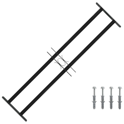 vidaXL Window Grille 115 x 30 cm Powder-Coated Steel Black