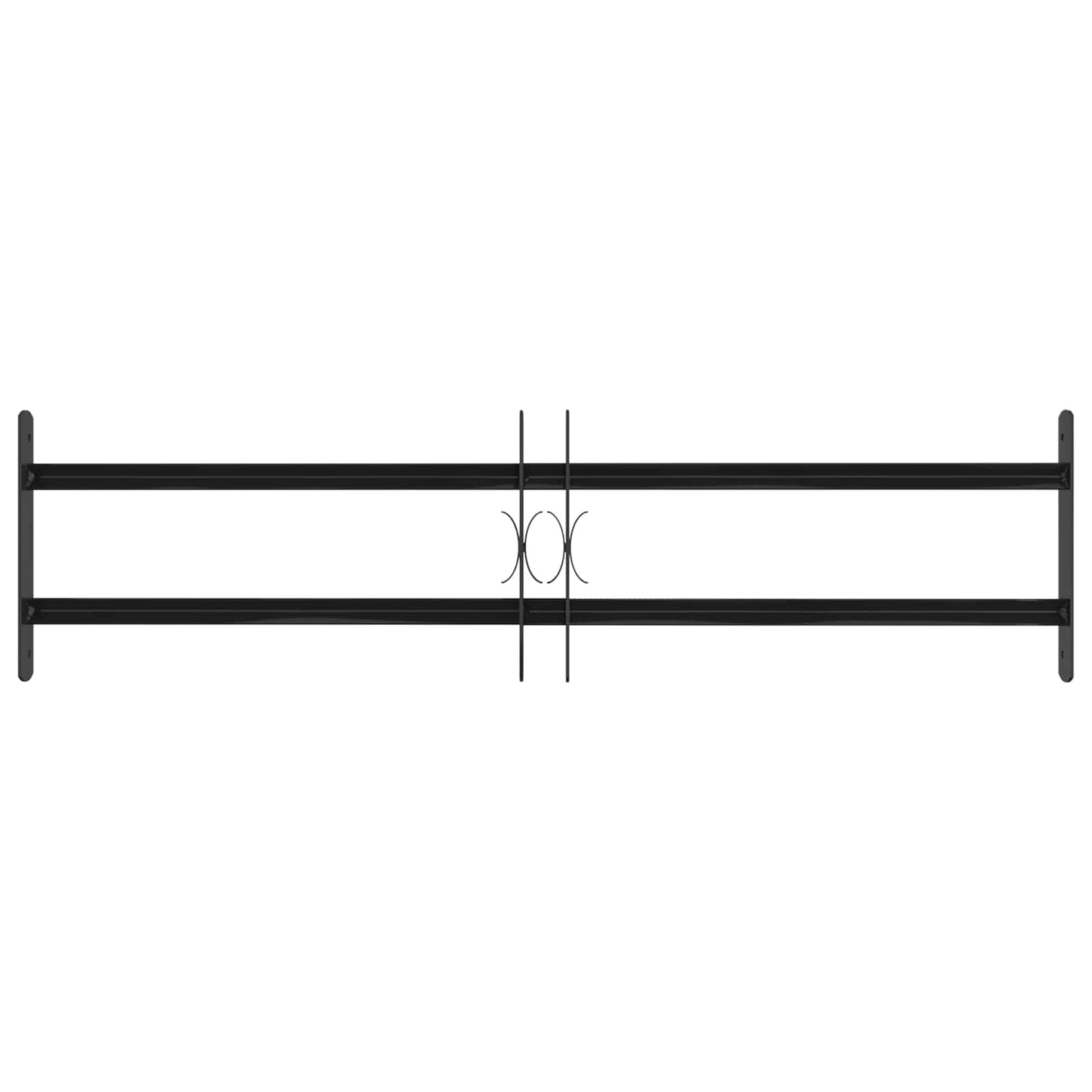 vidaXL Window Grille 115 x 30 cm Powder-Coated Steel Black
