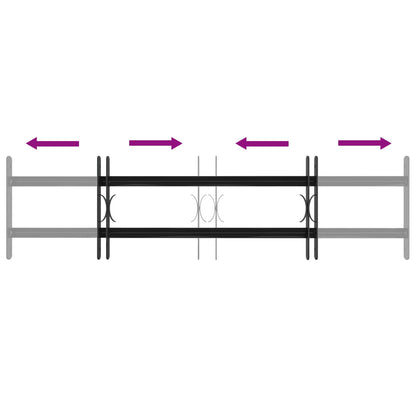 vidaXL Window Grille 115 x 30 cm Powder-Coated Steel Black