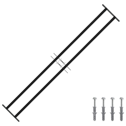 vidaXL Window Security Grille 176 x 30 cm Galvanized Steel