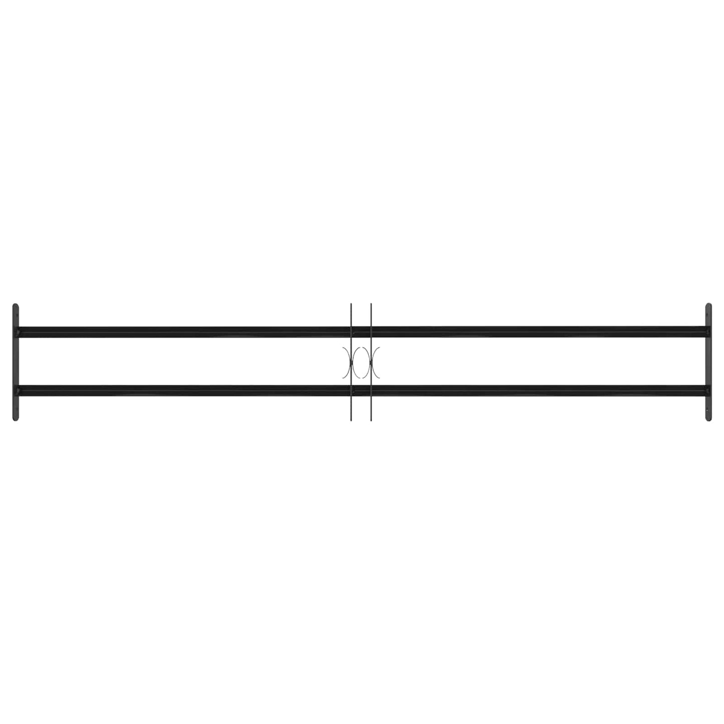 vidaXL Window Grille 176 x 30 cm Powder-Coated Steel Black