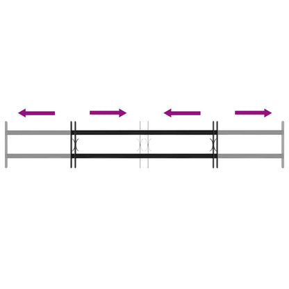 vidaXL Window Grille 176 x 30 cm Powder-Coated Steel Black