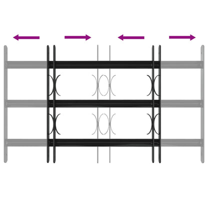 vidaXL Window Grille 75.5 x 45 cm Powder-Coated Steel Black