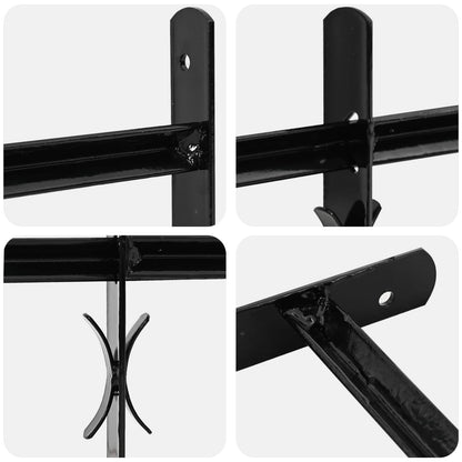 vidaXL Window Grille 116 x 45 cm Powder-Coated Steel Black