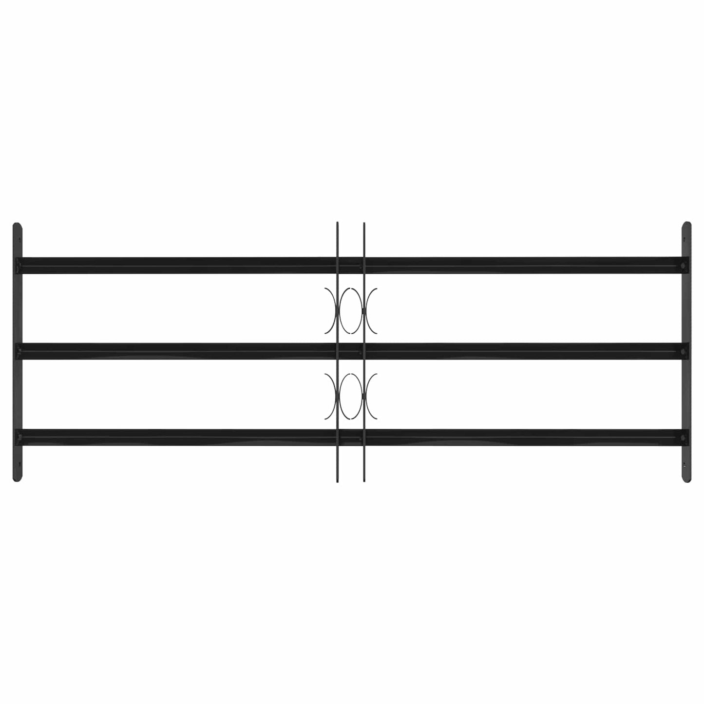 vidaXL Window Grille 116 x 45 cm Powder-Coated Steel Black