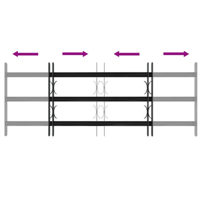 vidaXL Window Grille 116 x 45 cm Powder-Coated Steel Black