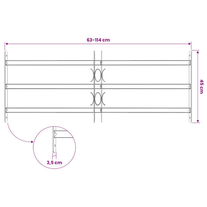 vidaXL Window Grille 116 x 45 cm Powder-Coated Steel Black