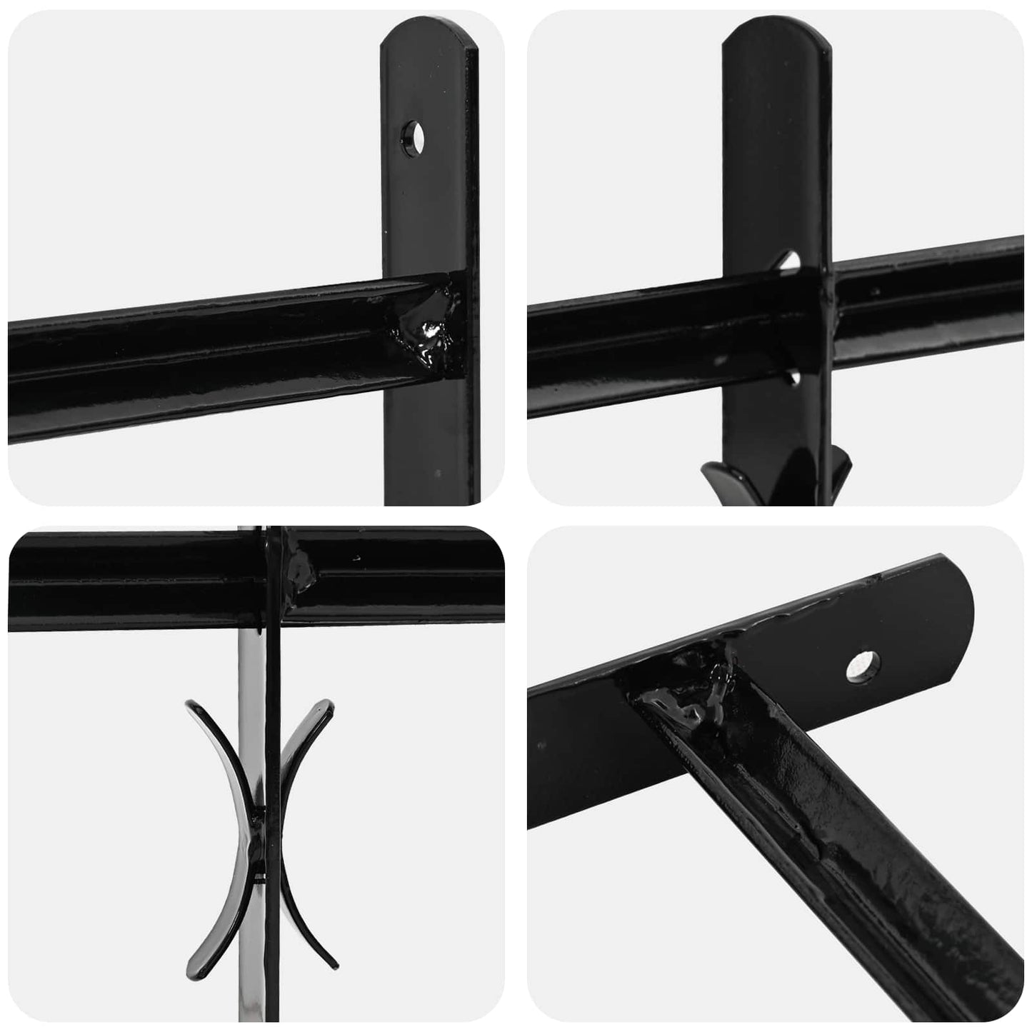vidaXL Window Grille 174 x 45 cm Powder-Coated Steel Black