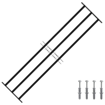 vidaXL Window Grille 174 x 45 cm Powder-Coated Steel Black
