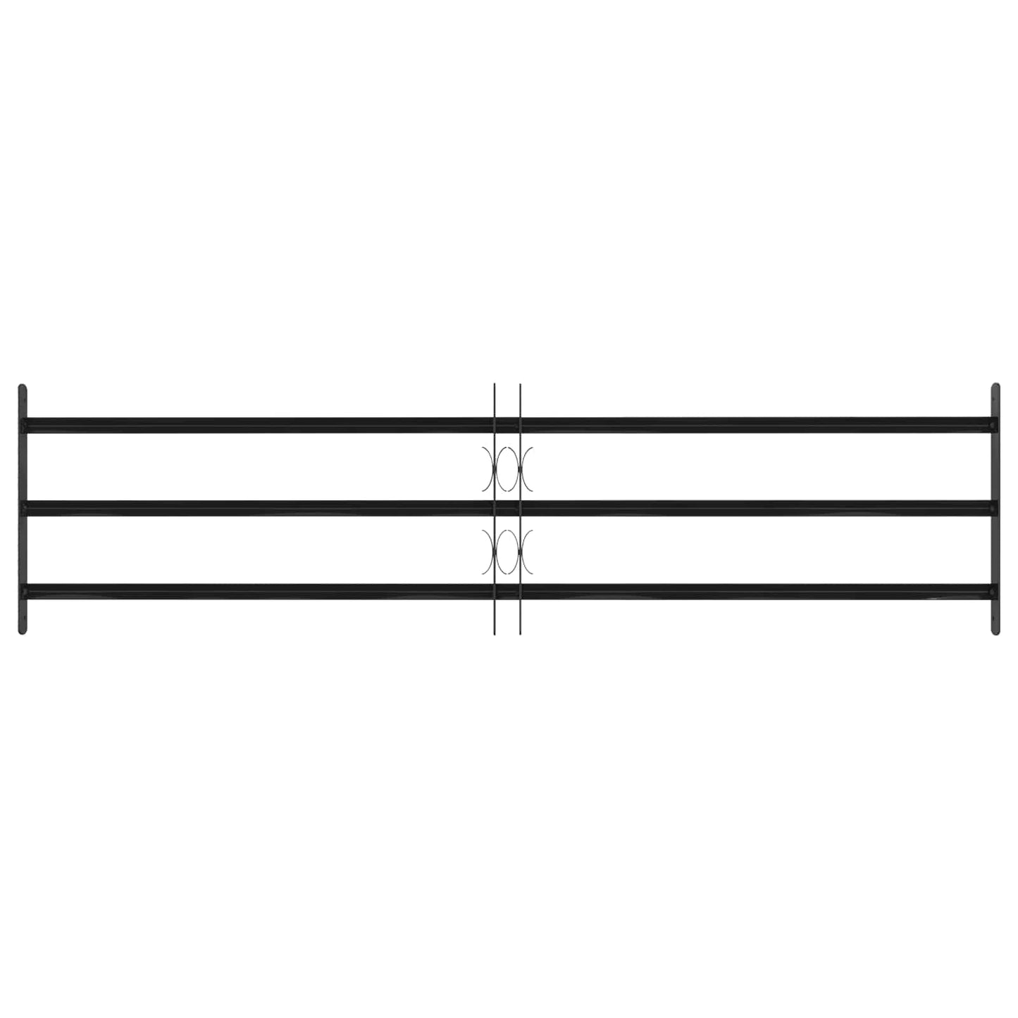vidaXL Window Grille 174 x 45 cm Powder-Coated Steel Black