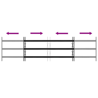 vidaXL Window Grille 174 x 45 cm Powder-Coated Steel Black