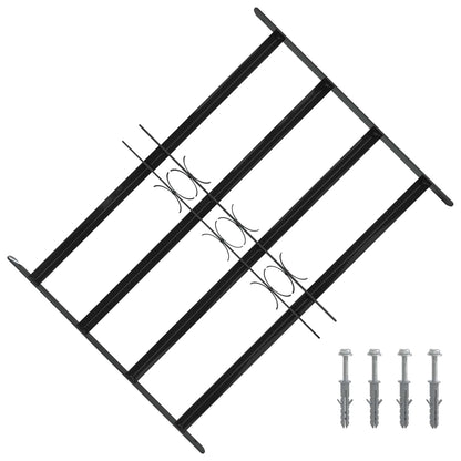 vidaXL Window Grille 75.5 x 60 cm Powder-Coated Steel Black