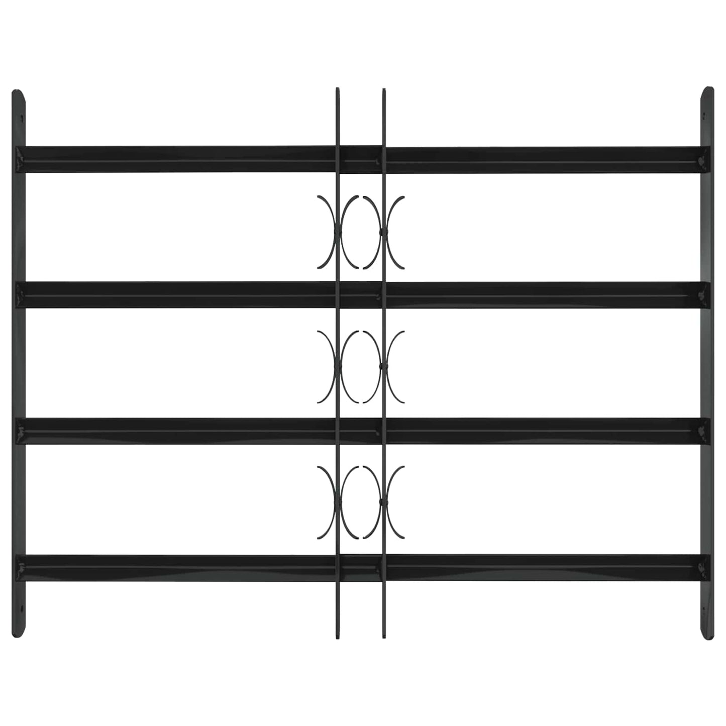 vidaXL Window Grille 75.5 x 60 cm Powder-Coated Steel Black