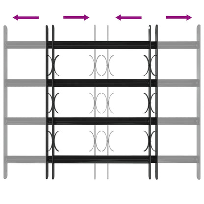 vidaXL Window Grille 75.5 x 60 cm Powder-Coated Steel Black