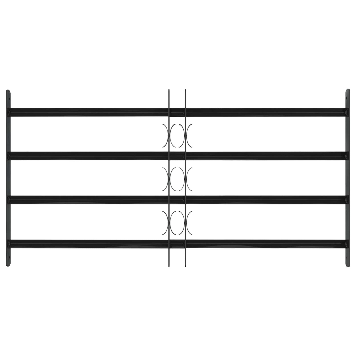 vidaXL Window Grille 115 x 60 cm Powder-Coated Steel Black