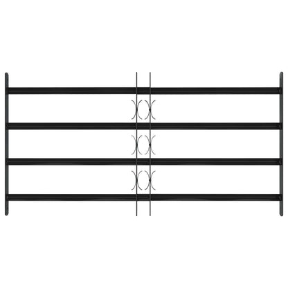 vidaXL Window Grille 115 x 60 cm Powder-Coated Steel Black