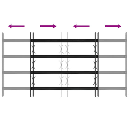 vidaXL Window Grille 115 x 60 cm Powder-Coated Steel Black