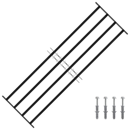 vidaXL Window Grille 175 x 60 cm Powder-Coated Steel Black