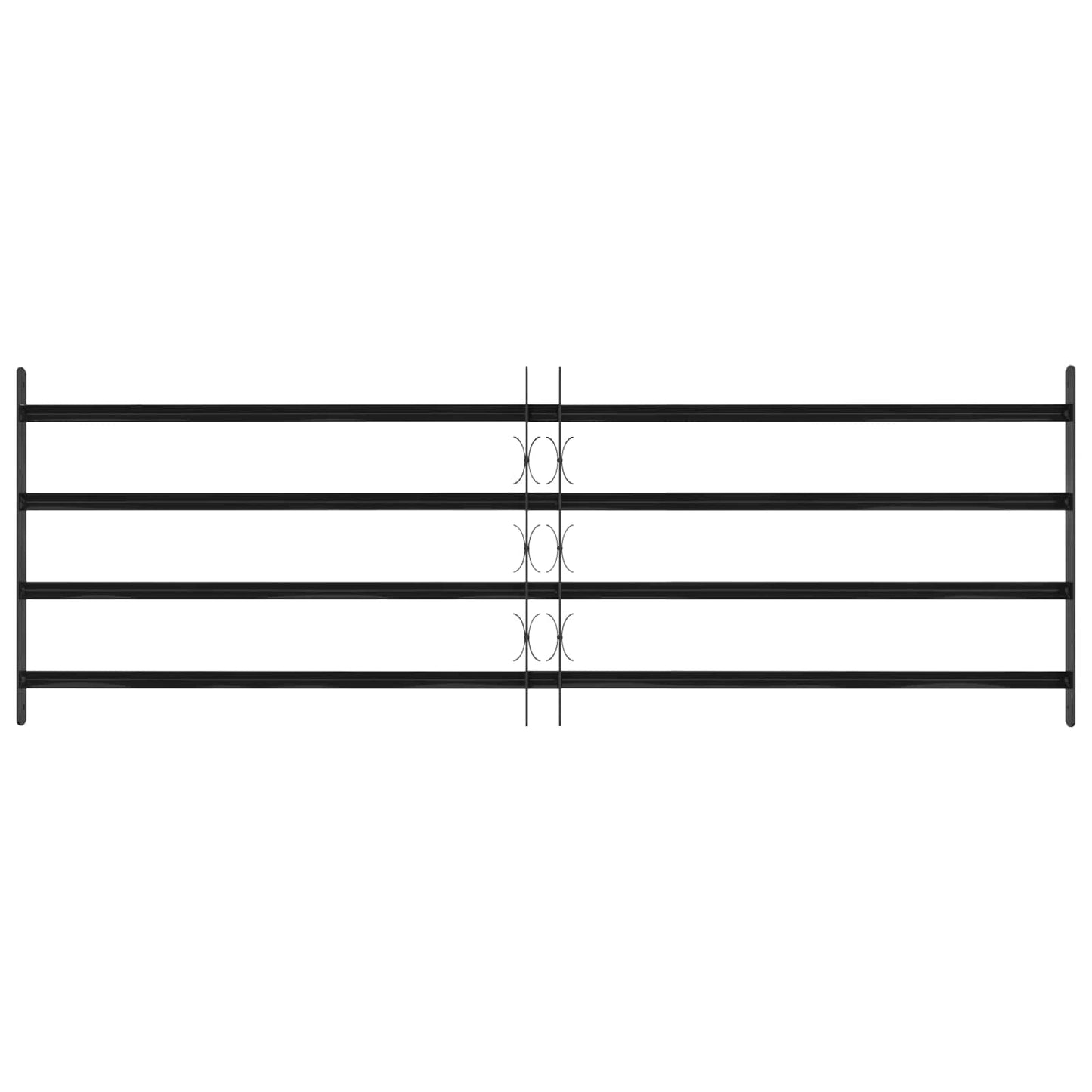 vidaXL Window Grille 175 x 60 cm Powder-Coated Steel Black