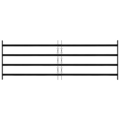 vidaXL Window Grille 175 x 60 cm Powder-Coated Steel Black