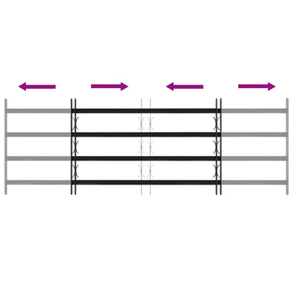 vidaXL Window Grille 175 x 60 cm Powder-Coated Steel Black
