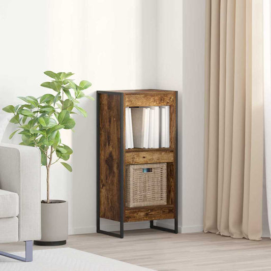 vidaXL Book Cabinet 40 x 30 x 86.5 cm Engineered Wood Smoke Oak