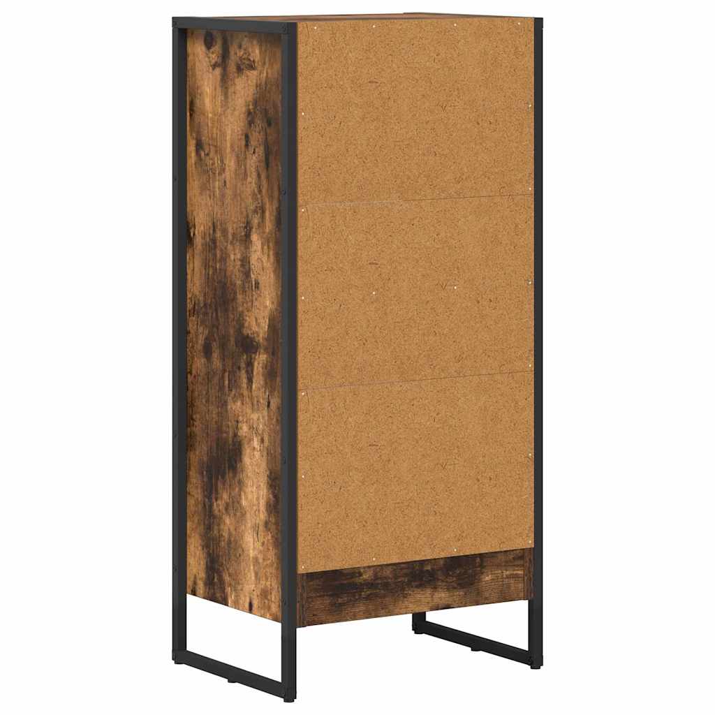vidaXL Book Cabinet Smoke Oak 40 x 30 x 86.5 cm Engineered Wood