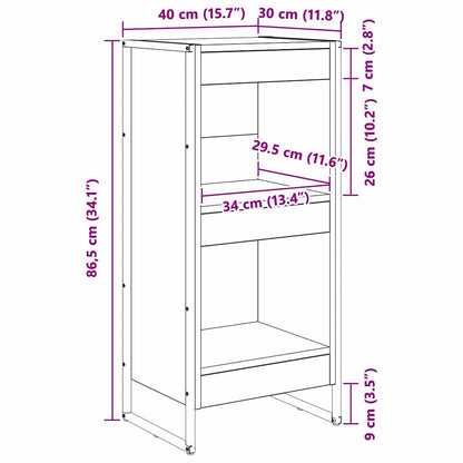 vidaXL Book Cabinet Smoke Oak 40 x 30 x 86.5 cm Engineered Wood