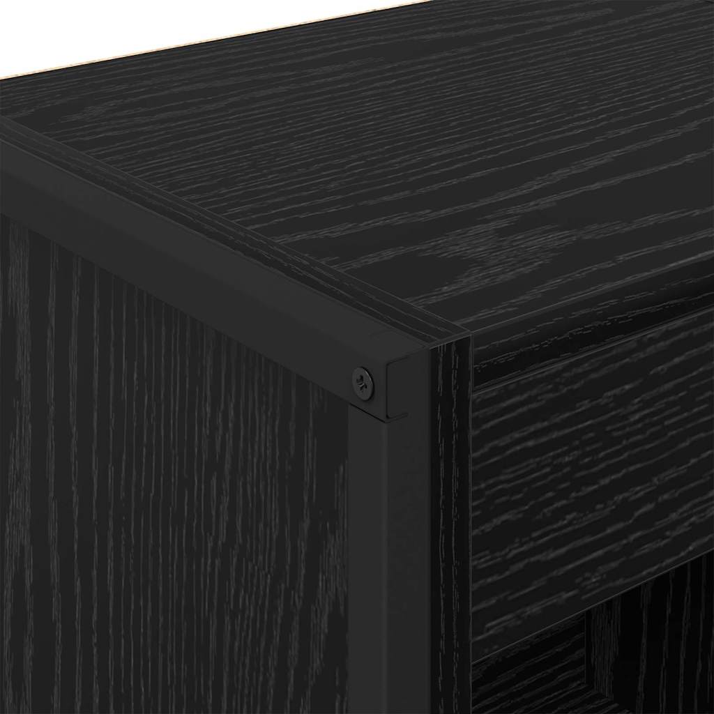 vidaXL Book Cabinet 40 x 30 x 121 cm Engineered Wood Black Oak