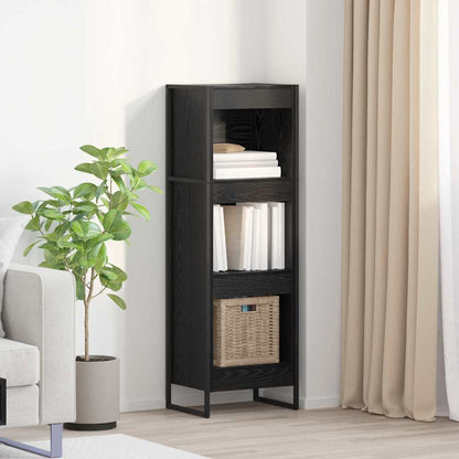 vidaXL Book Cabinet 40 x 30 x 121 cm Engineered Wood Black Oak
