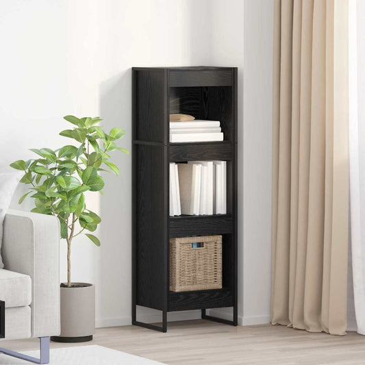 vidaXL Book Cabinet 40 x 30 x 121 cm Engineered Wood Black Oak