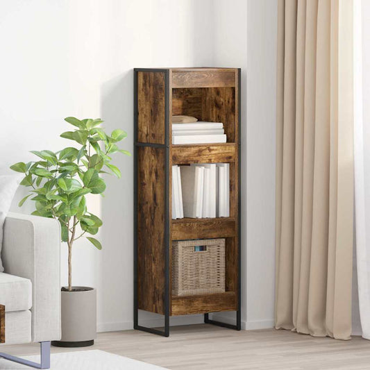 vidaXL Book Cabinet 40 x 30 x 121 cm Engineered Wood Smoke Oak