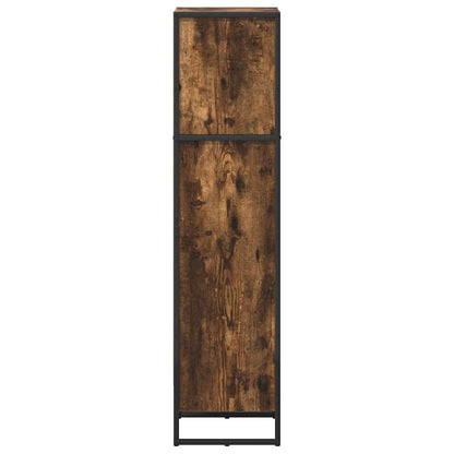 vidaXL Book Cabinet Smoke Oak 40 x 30 x 121 cm Engineered Wood