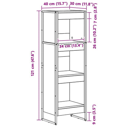vidaXL Book Cabinet 40 x 30 x 121 cm Engineered Wood Artisian Oak