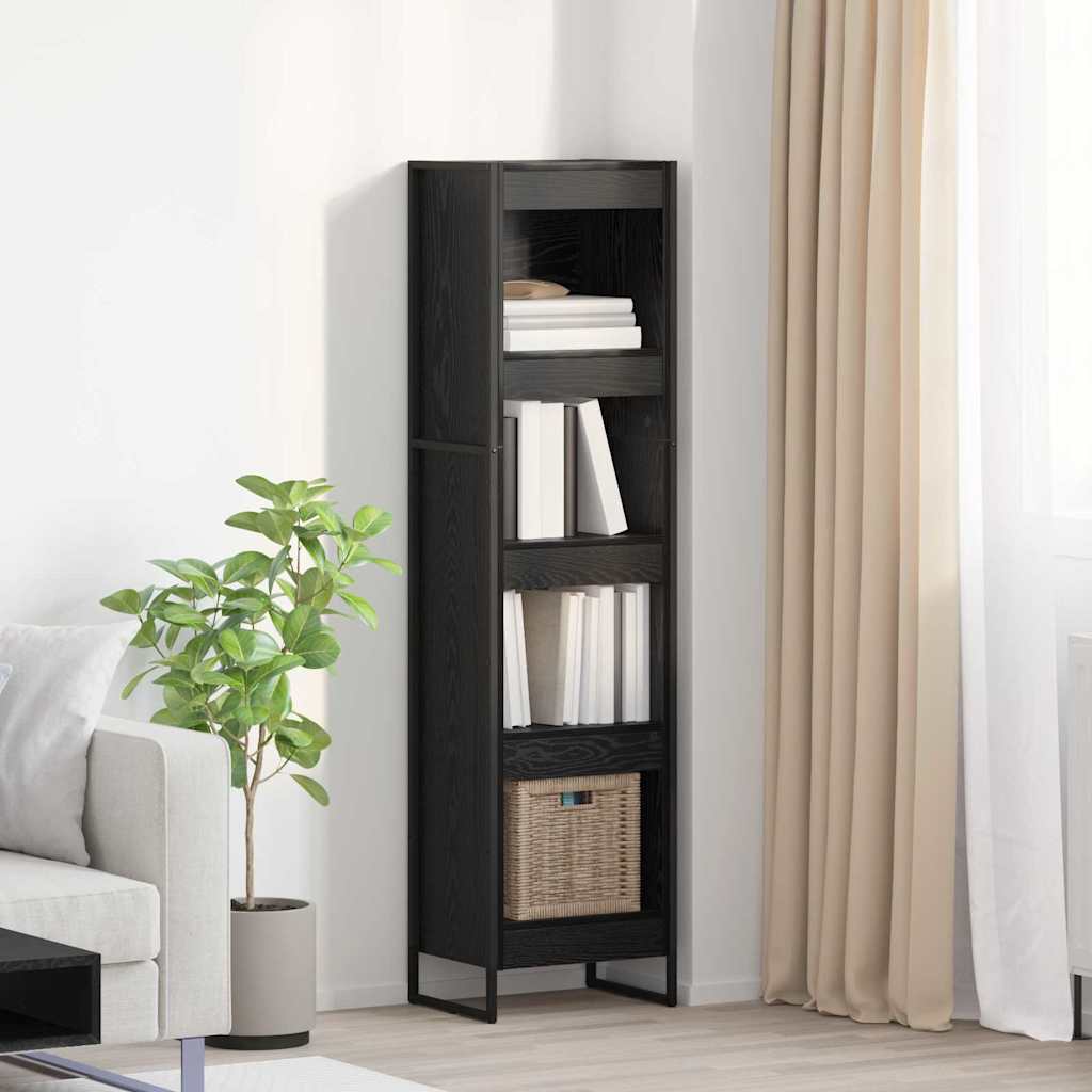 vidaXL Book Cabinet 40 x 30 x 155 cm Engineered Wood Black Oak