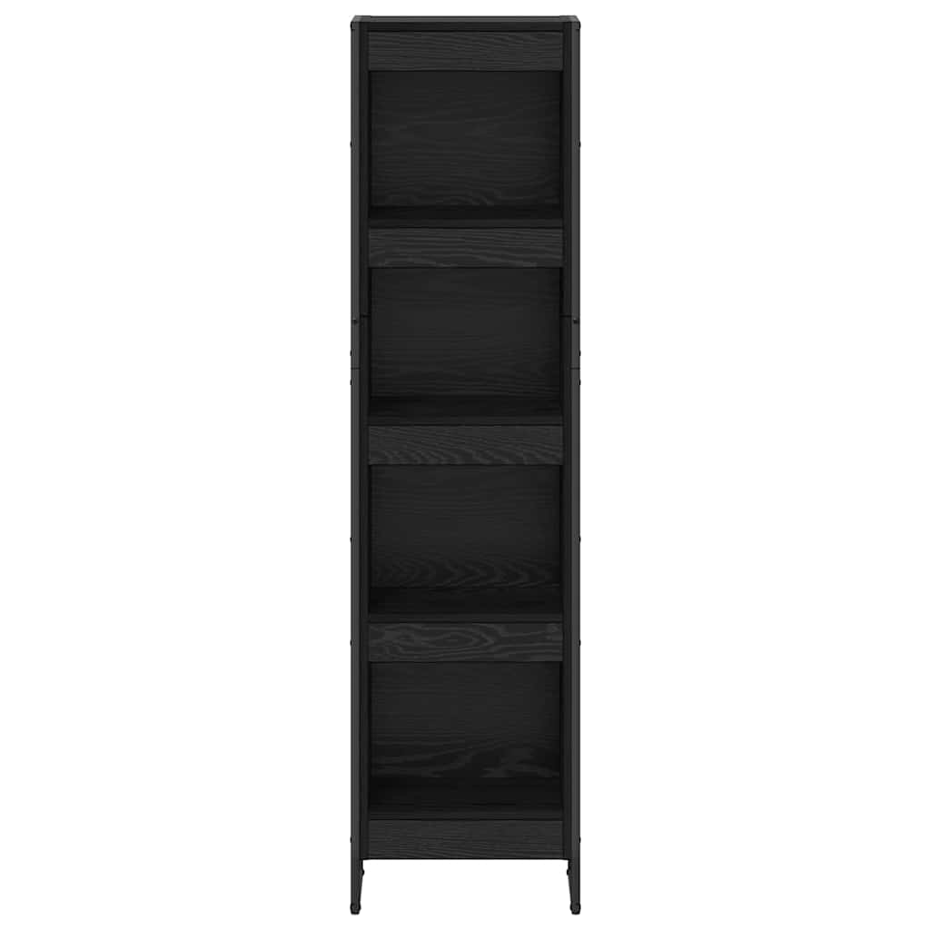 vidaXL Book Cabinet Black Oak 40 x 30 x 155 cm Engineered Wood