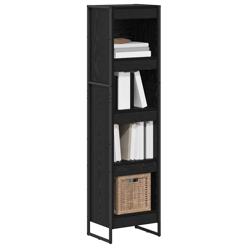 vidaXL Book Cabinet 40 x 30 x 155 cm Engineered Wood Black Oak