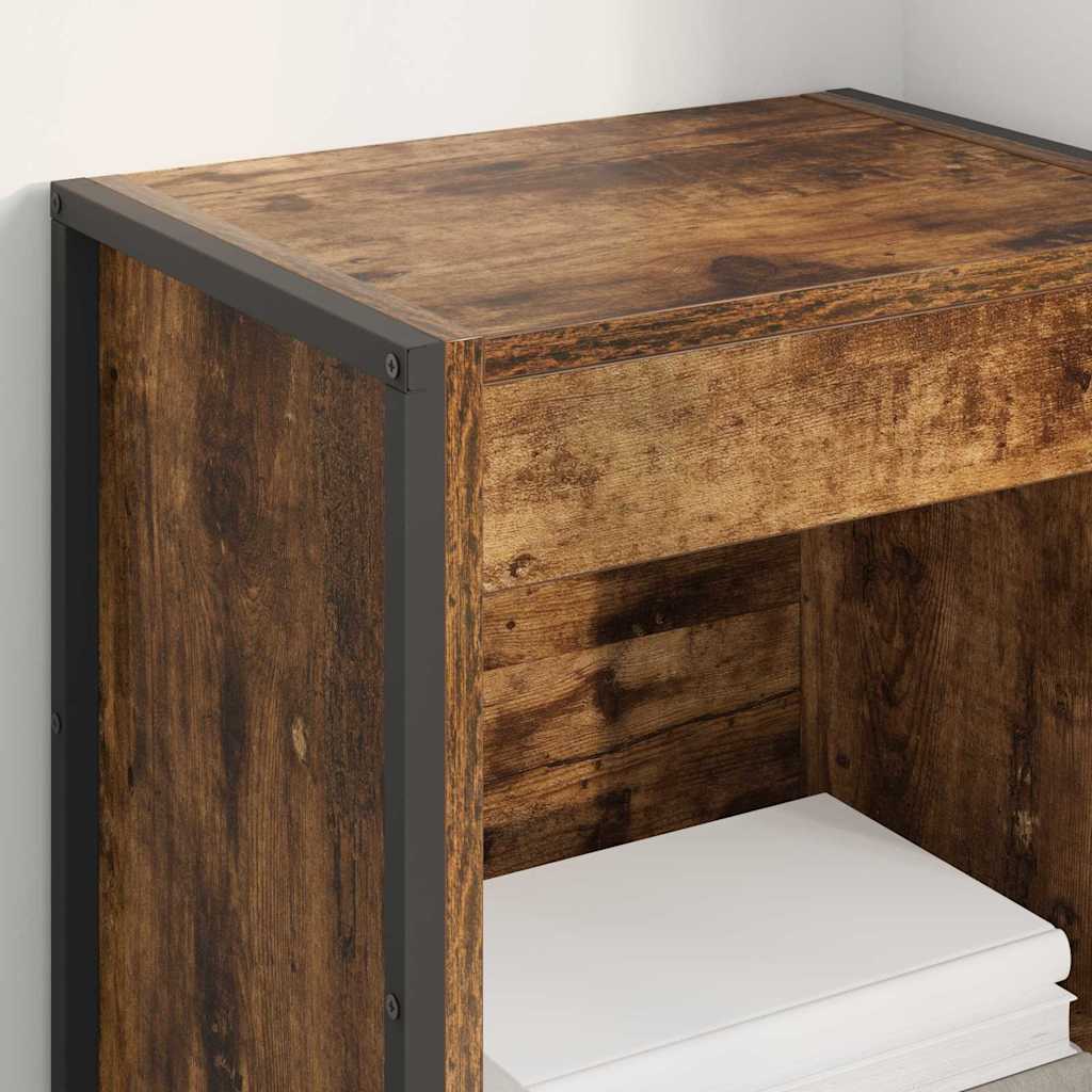 vidaXL Book Cabinet Smoke Oak 40 x 30 x 155 cm Engineered Wood