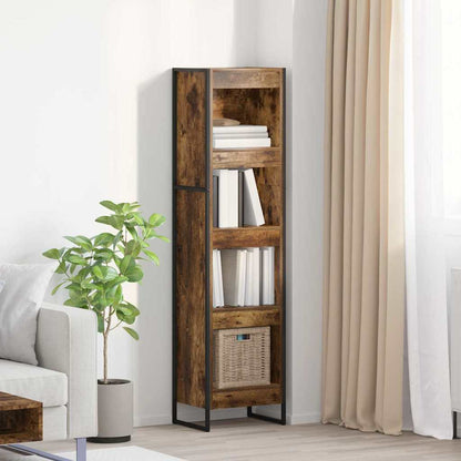 vidaXL Book Cabinet Smoke Oak 40 x 30 x 155 cm Engineered Wood