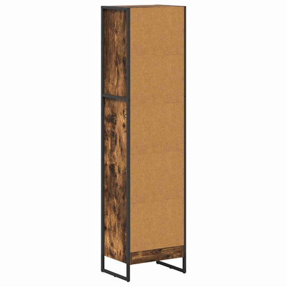 vidaXL Book Cabinet Smoke Oak 40 x 30 x 155 cm Engineered Wood