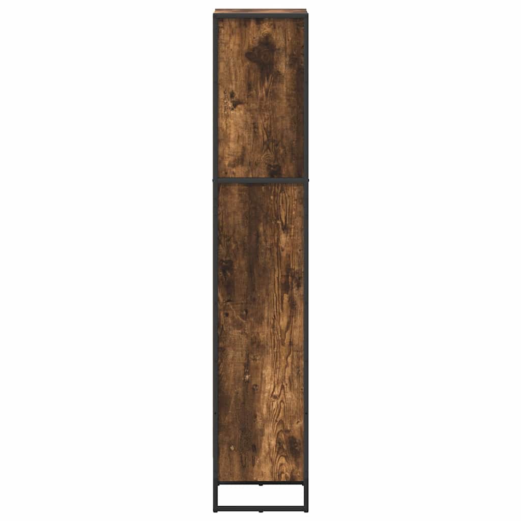 vidaXL Book Cabinet Smoke Oak 40 x 30 x 155 cm Engineered Wood