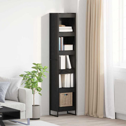 vidaXL Book Cabinet 40 x 30 x 189.5 cm Engineered Wood Black Oak