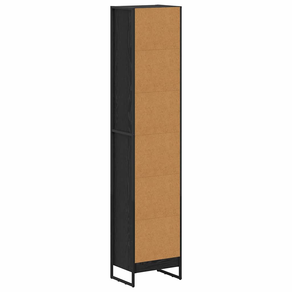vidaXL Book Cabinet 40 x 30 x 189.5 cm Engineered Wood Black Oak