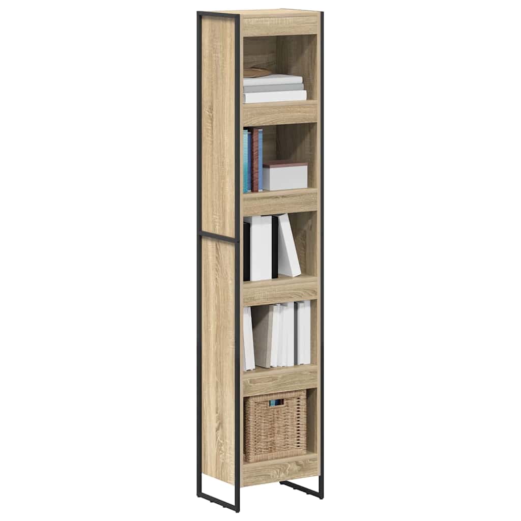 vidaXL Book Cabinet Sonoma 40 x 30 x 189.5 cm Engineered Wood