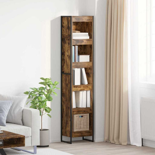 vidaXL Book Cabinet 40 x 30 x 189.5 cm Engineered Wood Smoke Oak