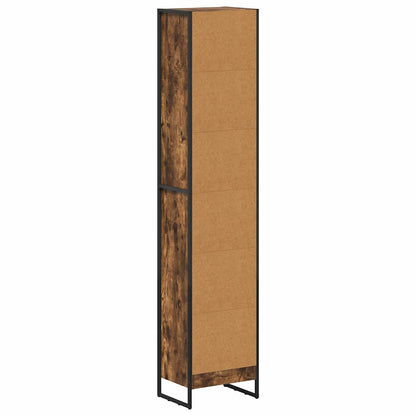 vidaXL Book Cabinet Smoke Oak 40 x 30 x 189.5 cm Engineered Wood