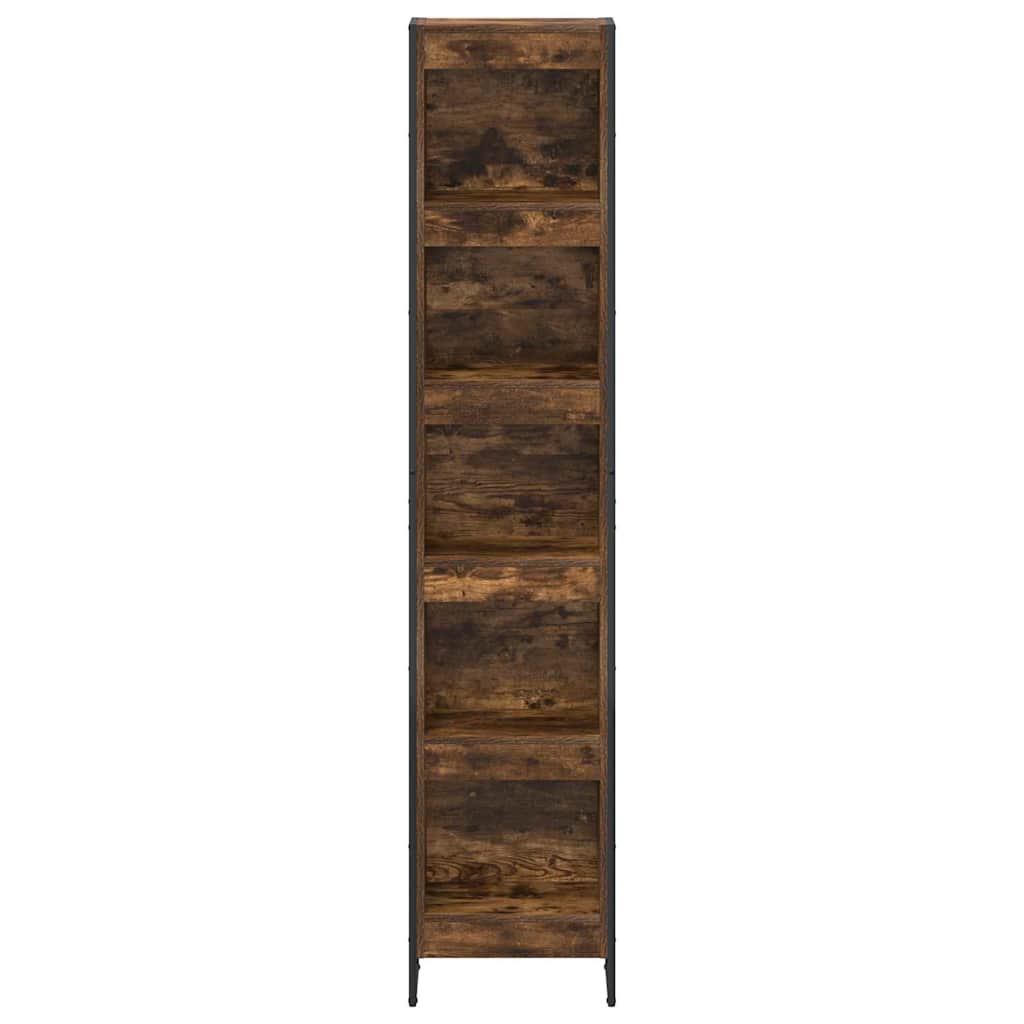 vidaXL Book Cabinet Smoke Oak 40 x 30 x 189.5 cm Engineered Wood
