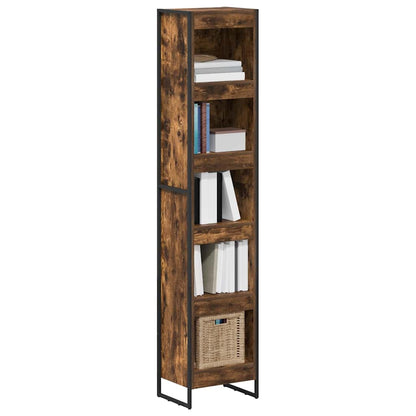 vidaXL Book Cabinet Smoke Oak 40 x 30 x 189.5 cm Engineered Wood