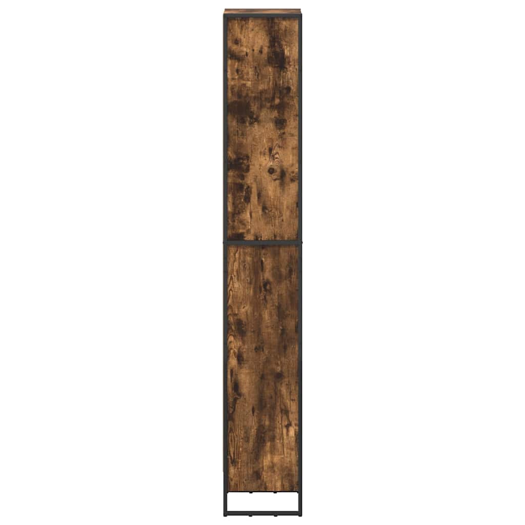 vidaXL Book Cabinet Smoke Oak 40 x 30 x 189.5 cm Engineered Wood