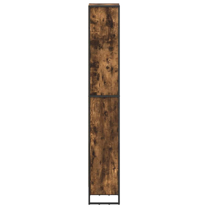 vidaXL Book Cabinet Smoke Oak 40 x 30 x 189.5 cm Engineered Wood